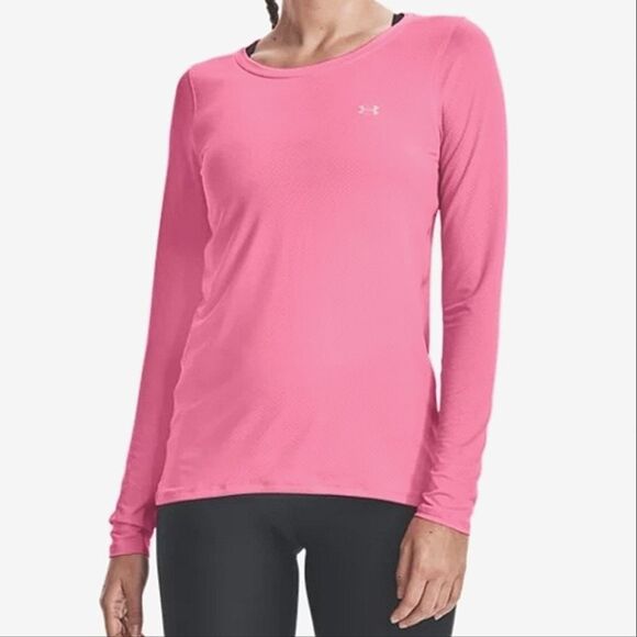 Under Armour Women's Pink Long Sleeve Crewneck HeatGear® Top - Picture 1 of 14